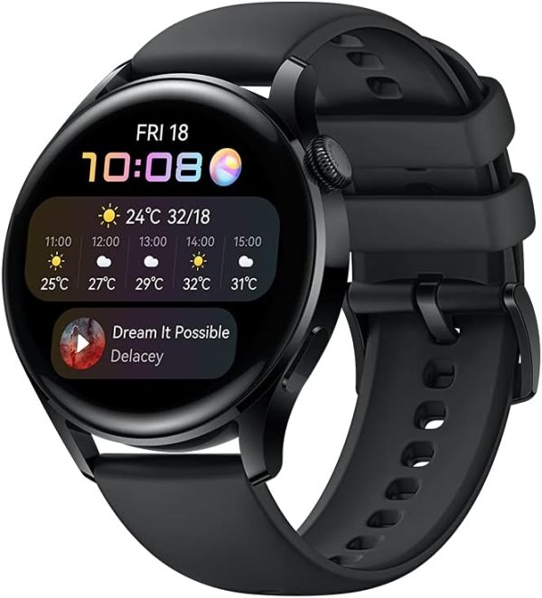 HUAWEI WATCH 3 スポーツモデル スマートウォッチ 1.43インチAMOLEDディスプレイ 血中酸素レベル測定 転倒検知 体表温度測定 5ATM防水機能 GPS/QZSS内蔵 ブラックフルオロエラストマーベルト 【日本正規代理店】 ブラック 文字盤サイズ46mm - 画像 (11)